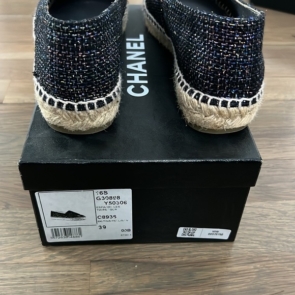 100% Authentic Chanel Tweed Espadrilles Size 39 - Picture 5 of 7